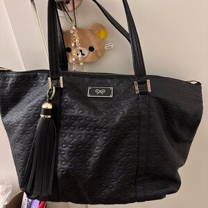 Authentic like new Anya hindmarch black leather tote two way
